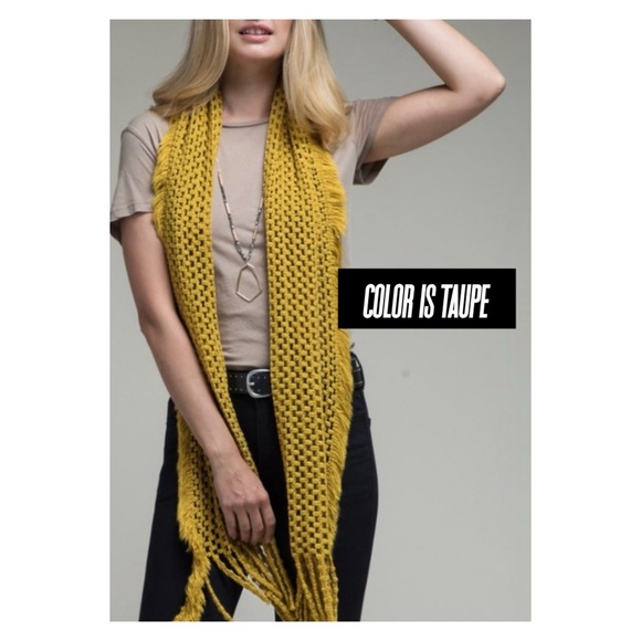 🍁 New Fall/Winter🍁Taupe Knit Weave Tassel
Scarf - Picture 3 of 3